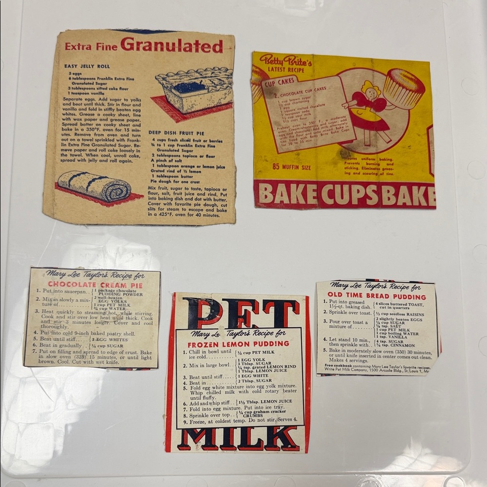 Vintage Colorful Recipe Card Collection